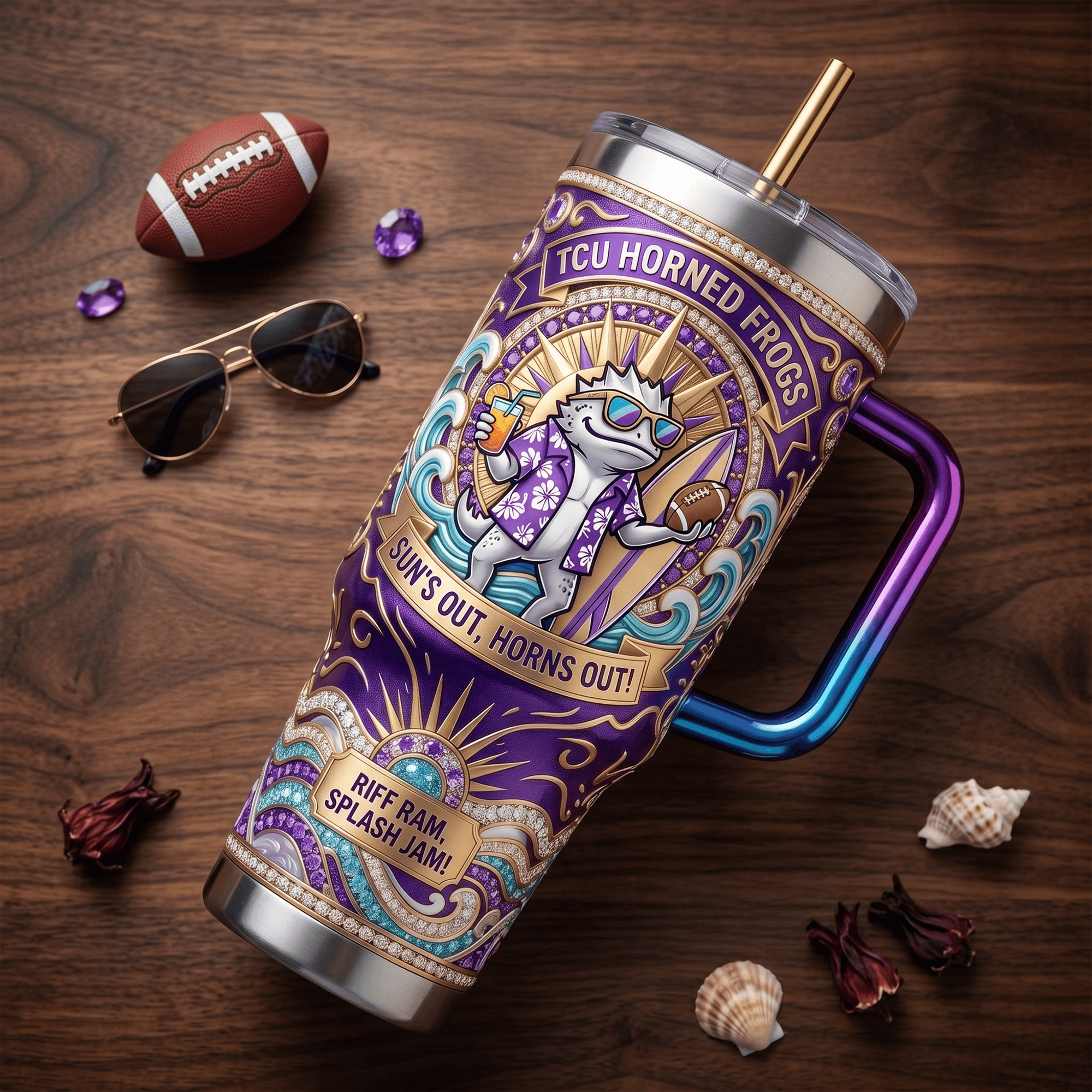 TCU 40oz Tumbler With Handle LNTH