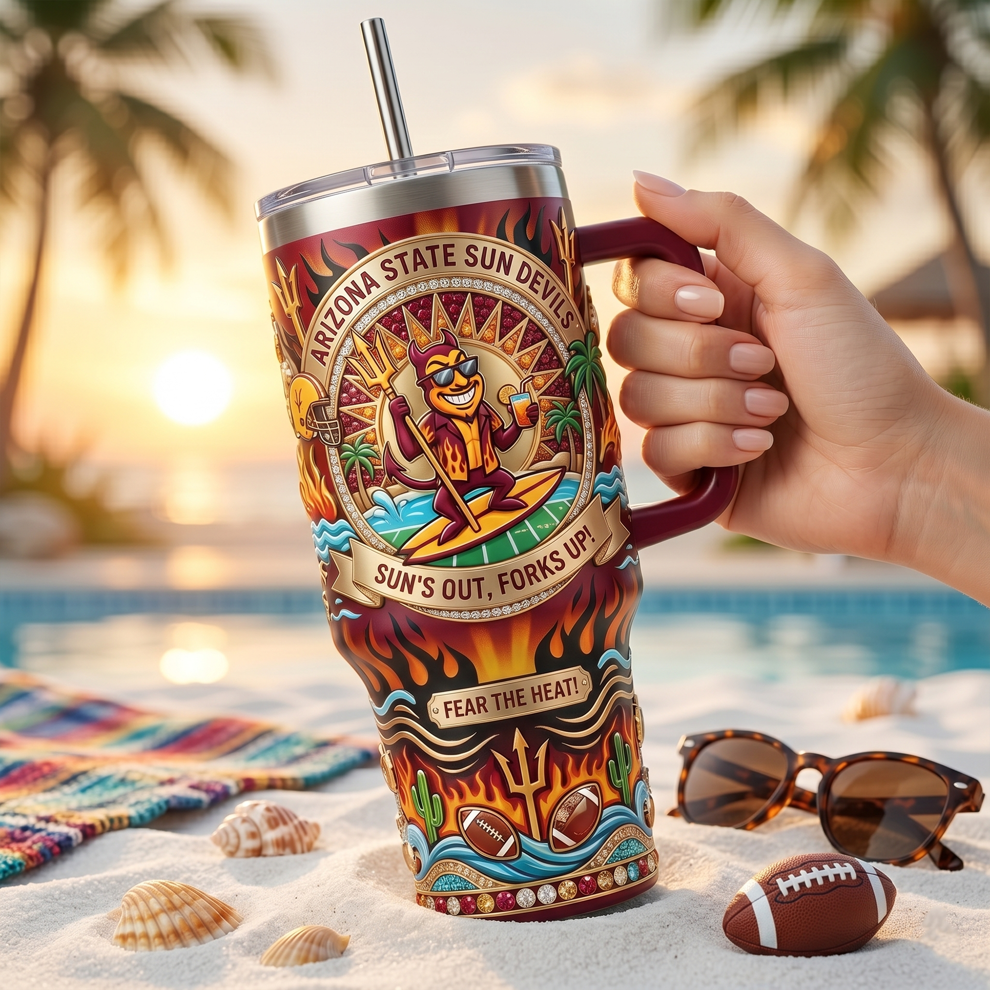 ASSD 40oz Tumbler With Handle LNTH