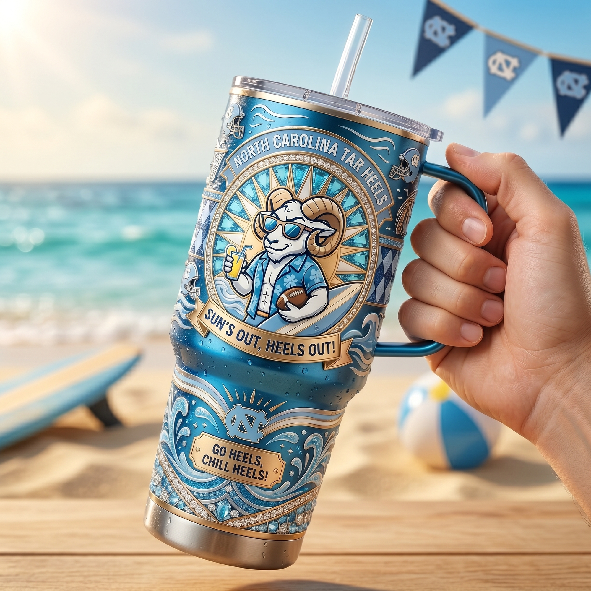 UNC 40oz Tumbler With Handle LNTH