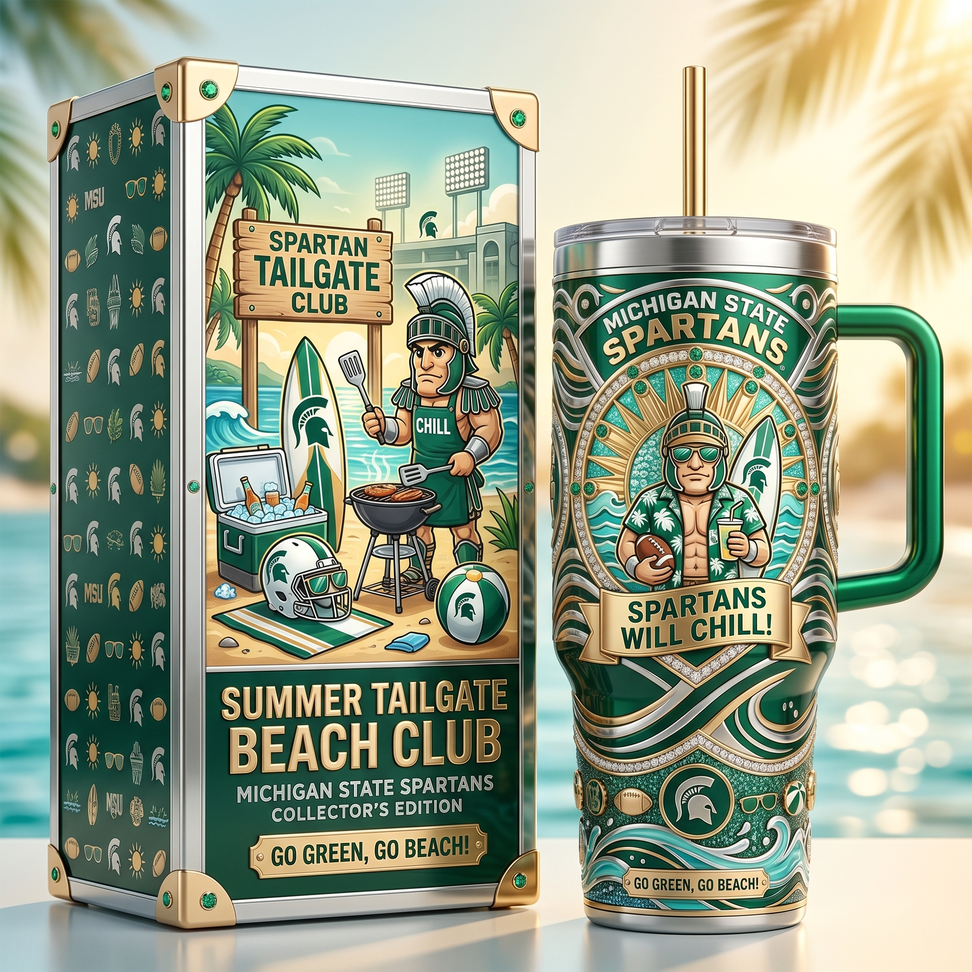 MSU 40oz Tumbler With Handle LNTH