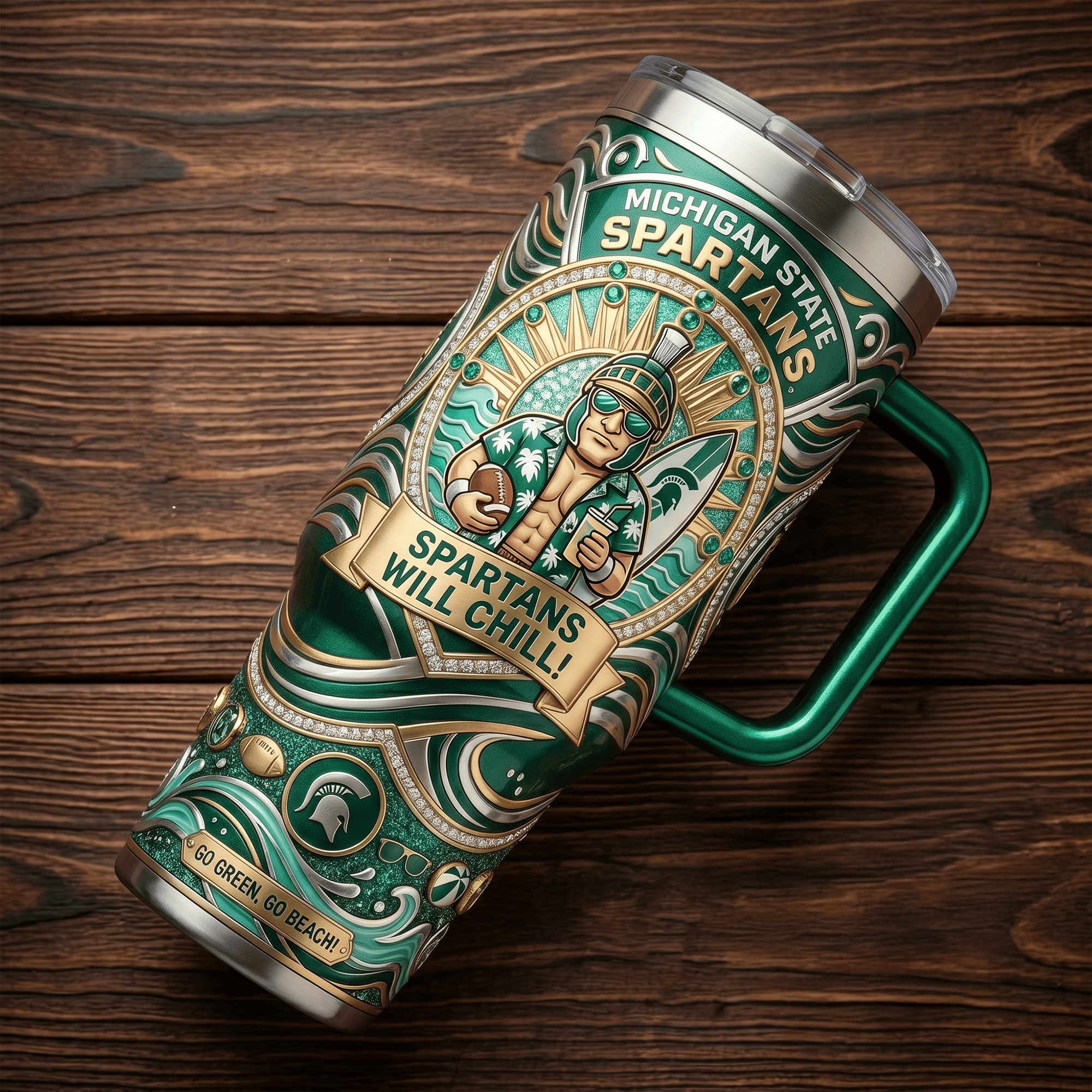 MSU 40oz Tumbler With Handle LNTH
