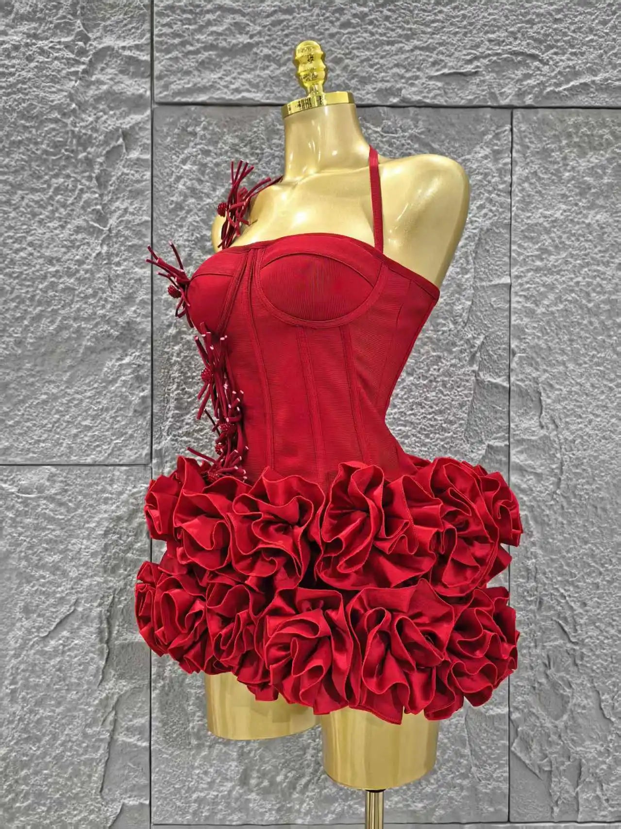 Christmas Style Women Sexy Strapless Florlas 2