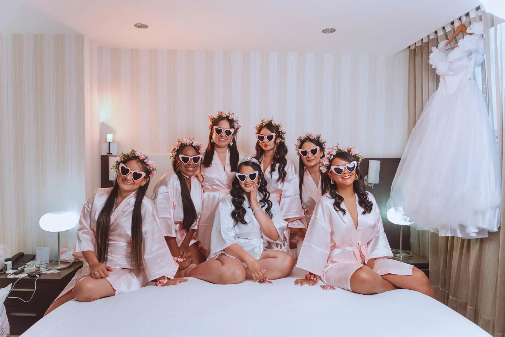 7 Pcs Bride Bridesmaid Robe Sets for