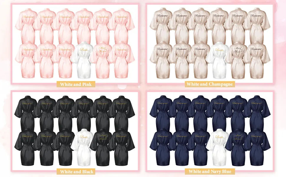 12 Pcs Bridesmaid Robes Bride Kimono for