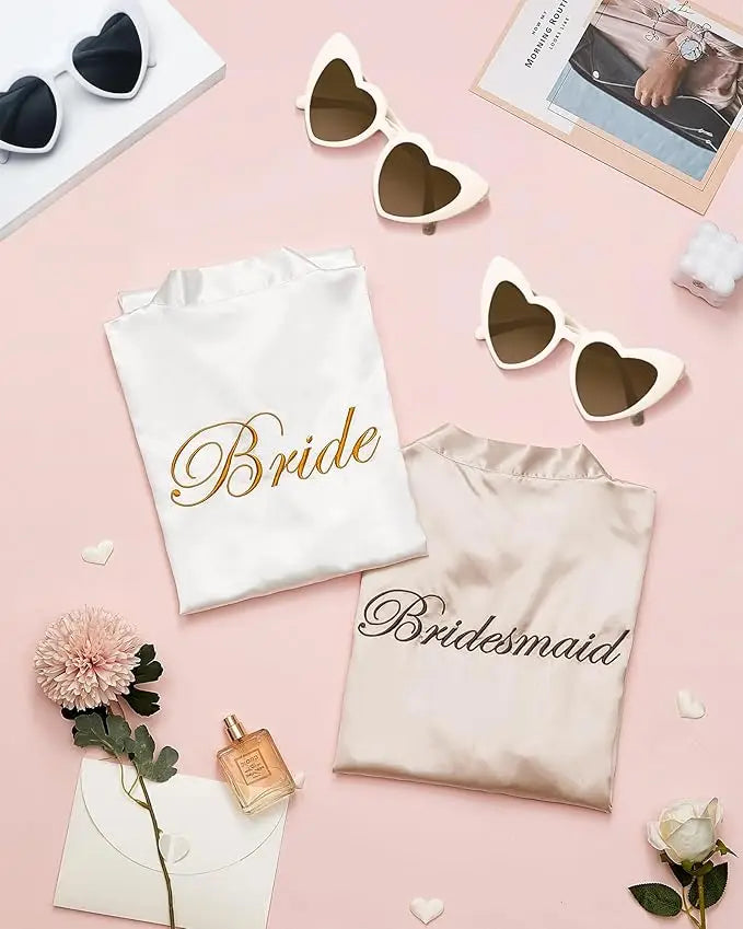7 Pcs Bride Bridesmaid Robe Sets for