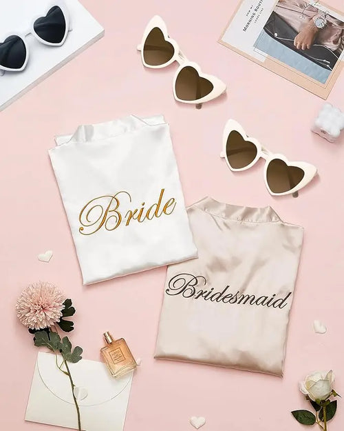7 Pcs Bride Bridesmaid Robe Sets for